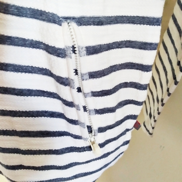 Talbots Striped Pullover Top with Zip Up Pockets - Picture 7 of 9